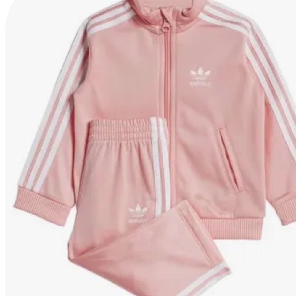 Adidas Kids Pink Tracksuit